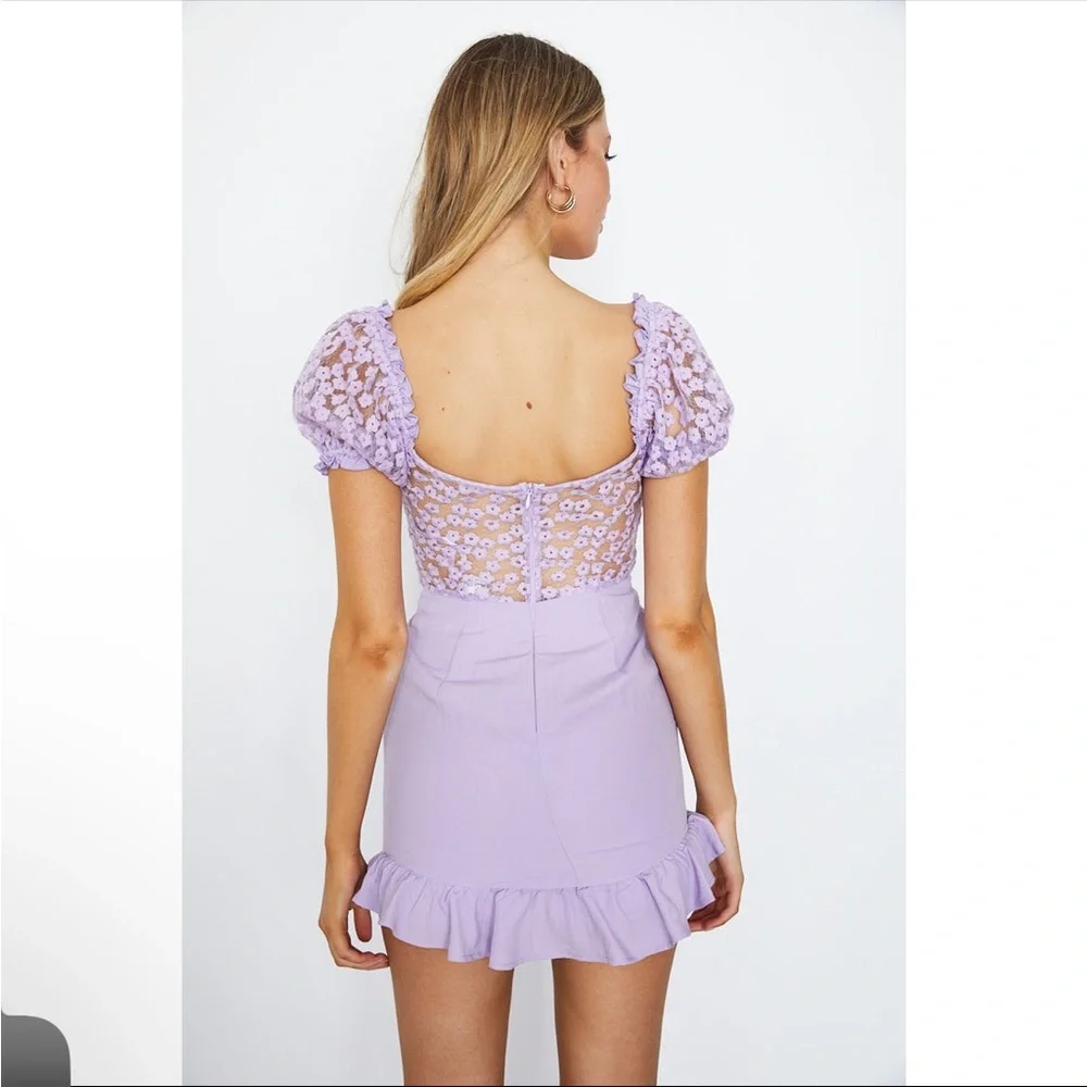 ONE & ONLY COLLECTIVE PUFF SLEEVE LACE DETAIL DRESS ❤️NEW IN STORES❤️ - Picture 3 of 4